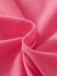 SHEIN Baby Girl Round Neck Solid Tee - Hot Pink - View 5
