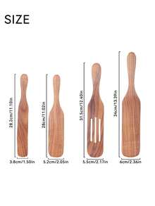 Cirelle Set Peralatan Masak Kayu 4 Buah, Set Sendok dan Spatula Kayu Alami untuk Peralatan Masak Anti Lengket, Sendok Kayu Tahan Panas untuk Memasak, Mencampur, Menyajikan, Mengaduk, Set Peralatan Dapur - View 3