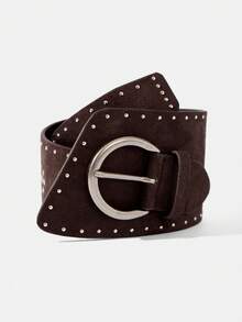 Maija Rivet Belt - Coffee - View 2