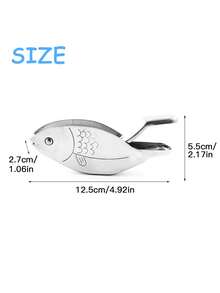 Cirelle 1個魚形不鏽鋼檸檬擠壓器，手動手持式柑橘榨汁機，壓花魚鱗圖案，防鏽易清洗水果壓榨器，便攜式廚房小工具，適用於檸檬、青檸柑橘汁製作，居家酒吧理想選擇 - 銀色 - 查看 3