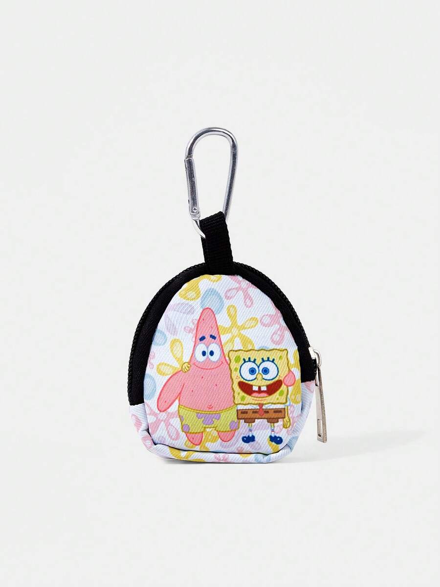 SpongeBob SquarePants | SHEIN 附扣環與拉鍊口袋零錢包，多功能收納袋，硬幣收藏整理包，男女皆適用 - 海星 - 查看 1