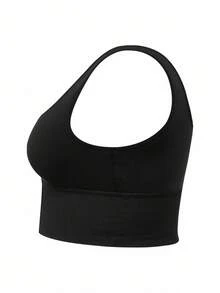 SHAPORA Plus Size Fashion Front Button Cropped Camisole Shapewear And Waist Cincher Shorts Set - Black - View 3