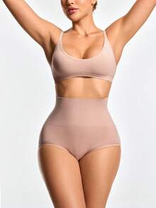 SHAPORA Women's Solid Color Fashion Shapewear, Suitable For Summer - Mocha Brown - View 6