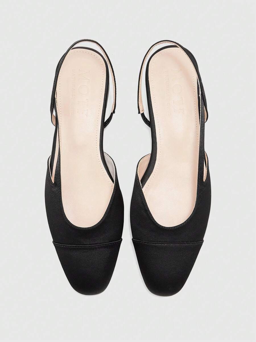 MOTF PREMIUM TWO TONE COMFORTABLE WOMEN FLAT LOAFERS, FOR NEW YEAR HOLIDAY, SPRING SHOES SPRING BREAK EASTER FOR CHRISTMAS - Satin Black - View 1