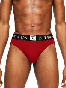 Rest Era 5条装男士字母印花三角裤 - 彩色 - 查看 4