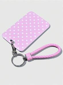 ROMWE Kawaii 1 Tempat Kartu Geser Polkadot Lucu, Tempat Penyimpanan Kartu Identitas dan Kartu Bank, Alat Bantu Penyimpanan - Merah Muda Putih - View 3