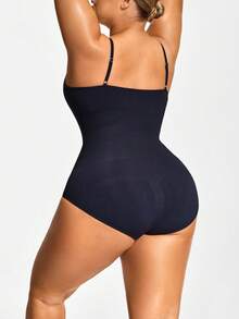 SHAPORA Mono informal, minimalista, de unicolor y ajustado sin mangas para tallas grandes - Negro - Ver 2