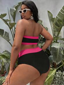 Swim Vcay 2025 Plus Size Bandeau Two-Piece Swimsuit - Multicolor - View 2