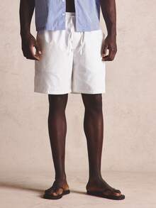 Musero White Elasticated Waist Extrernal Drawstring Shorts Spring Summer Esentials Co-Ord Shorts Only - White - View 2