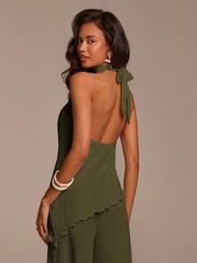 Women Two-Piece Outfits - 軍綠色 - 查看 2