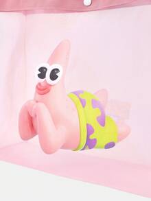 SpongeBob SquarePants | SHEIN 粉色網格托特包，印花圖案，大容量，易於攜帶，適合度假、旅行、購物 - 淺粉色 - 查看 5