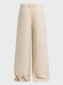 EASEVO Pantalon décontracté de ville à jambe incurvée pour hommes grandes tailles - Nude - Voir 7