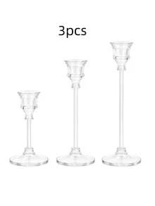 3/6/9/12Pcs Acrylic Candlestick,Romantic Tabletop Decorations, Suitable For New Year's, Valentine's Day, Weddings, And Banquet Center Decorations, Home And Hotel Decorations, And Birthday Gifts. - one-size - View 8