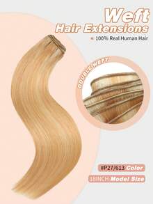Seamless Natural Blending 100g Sew In Hair Extensions Real Human Hair Black 22inch Remy Double Weft Hair Extensions For Volume And Length - S27/613 - View 2