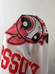Coolane THE POWERPUFF GIRLS X SHEIN 休閒簡約字母與數字圖案 14 女款 T恤 適合夏季 - 彩色 - 查看 8