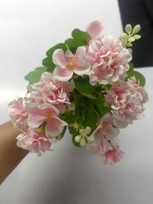1Pc Or 3Pcs Fake Silk Hydrangea Flower Boulet Long Lasting No Watering No Sunlight Needed Green Stem Natural Touch For Living Room Dining Bedroom Windowsill Table Vase Centerpiece Wedding Bridal Bouquet Party Birthday - Purple - View 6