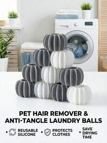 PETSIN Random Pet Hair Remover, Reusable, Suitable For Removing Dog And Cat Hair From Clothing, Compatible With Washing Machines, Reusable Drying Ball To Reduce Wrinkles And Save Drying Time - Multicolor - View 10