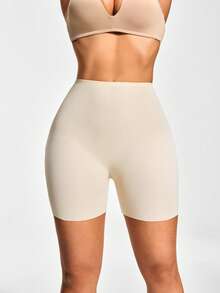 SHAPORA Women's Solid Color High Waist Shaping Shorts, Minimalist & Versatile - Yellow - View 5