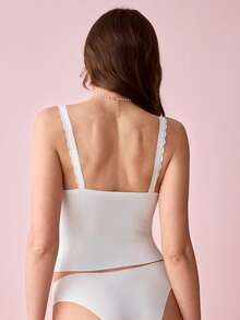 Bonmuse 2pcs Women Lace Patchwork Lingerie Set - White - View 2