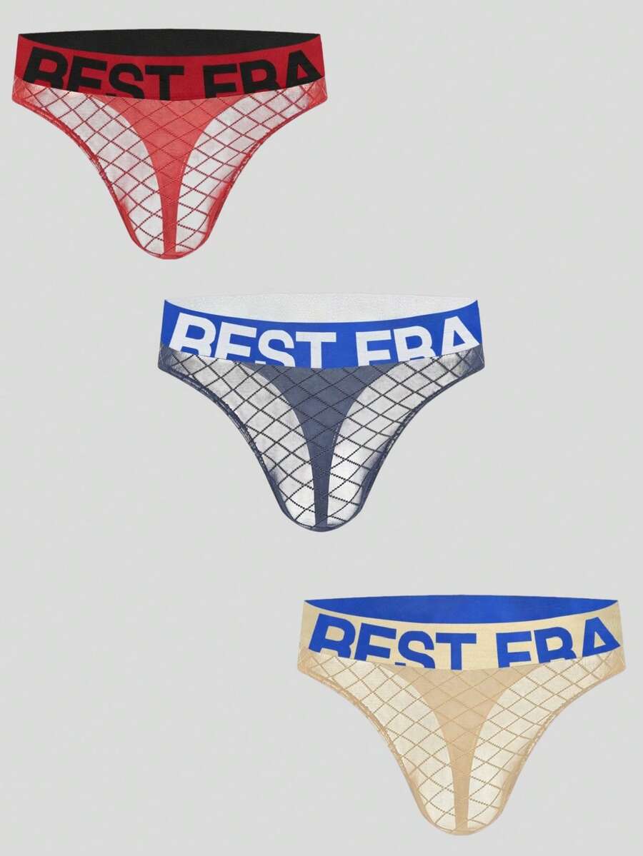 Rest Era Men's Fashion Letter Print Thong - Multicolor - View 1