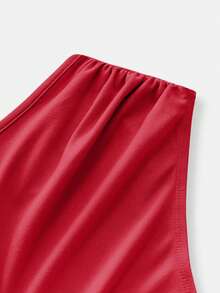 SHEIN BASICS 3件組女款休閒性感純色針織細肩帶連身衣，適合夜店、夜生活、夏季，紅色、白色、黑色 - 彩色 - 查看 7