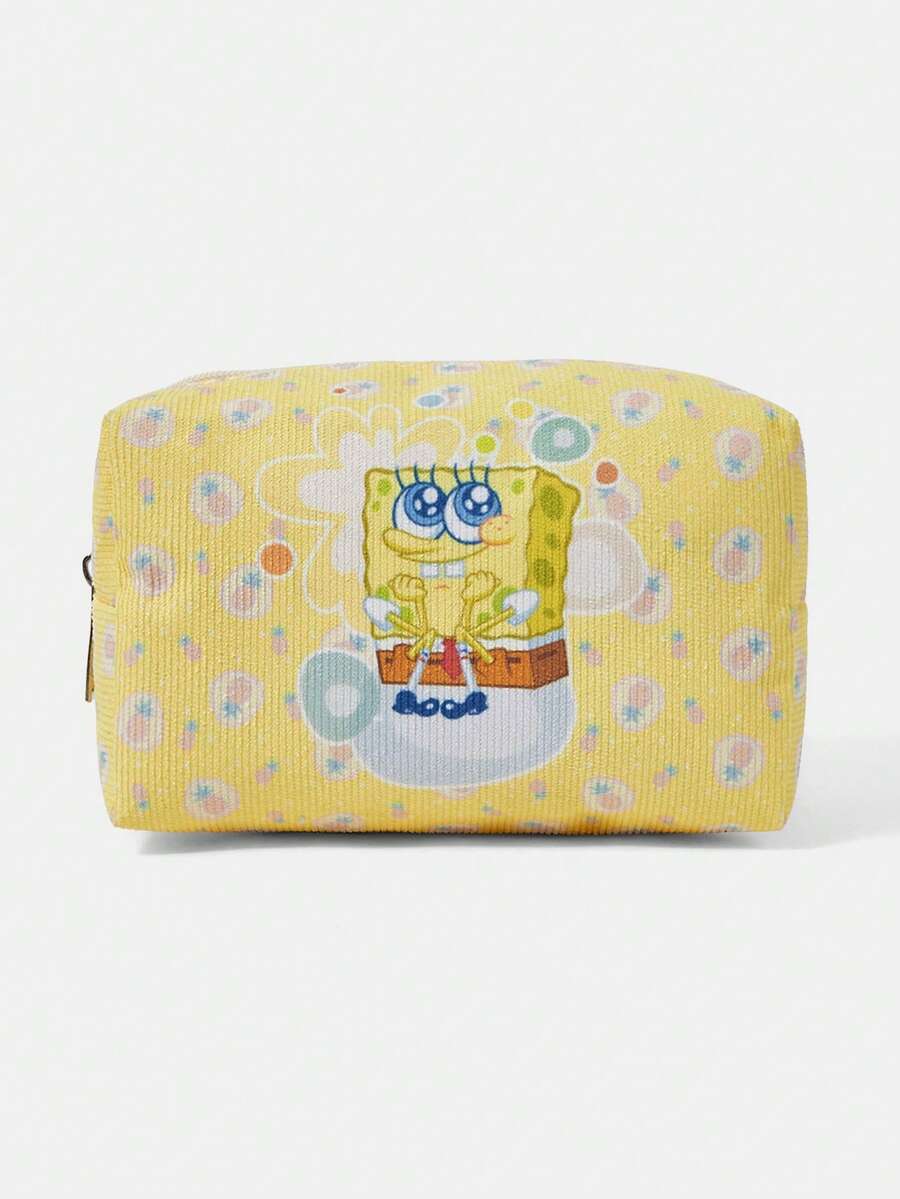SpongeBob SquarePants | SHEIN 1個裝 化妝包 多功能適用多場景 超大容量 極輕量便攜 耐用百搭實用 高質感 時尚簡約休閒 度假中性運動風 可愛卡通款 輕便好攜帶 撞色設計 透氣耐磨 可折疊防塵易收納 適合假期戶外工作辦公通勤旅行度假 送禮首選 適合年輕女性與上班族 - 海綿 - 查看 1