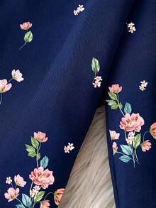 Linhara CURVE Mono de verano sin tirantes con estampado floral y fruncido para mujer talla grande - azul real - Ver 5