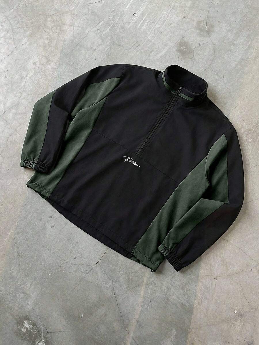 PAVTROS Men's Spring/Autumn Casual Colorblock Patchwork Jacket - Army Green - View 1