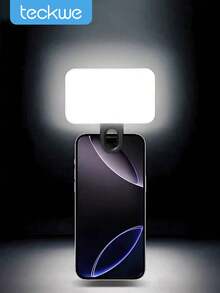 Teckwe Luz portátil para selfies y videoconferencias con clip para cámara de teléfono, luz LED con clip para videoconferencias, 3 modos de iluminación, recargable, portátil, adecuada para computadoras portátiles/teléfonos/tabletas/llamadas de Zoom/maquillaje Capacidad de la batería: 150mAh - Multicolor - Ver 2