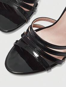 CUCCOO BIZCHIC Sandal Wanita Musim Semi dan Musim Panas Terbaru dengan Hak Tinggi dan Banyak Tali, Modis dan Nyaman, Serbaguna untuk Berpergian, Seksi, dan Pesta Makan Malam. - Hitam - View 6