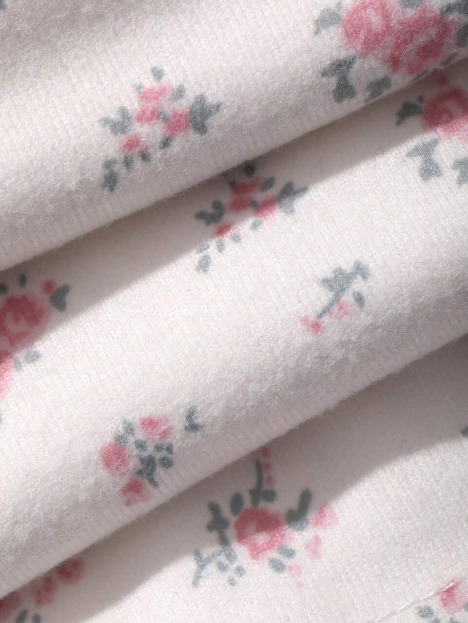 Ditsy Floral All-Over Pattern Loose Short Sleeve White Top And Long Pants Daily Home Wear Women's Spring Summer Maternity 2-Piece Set