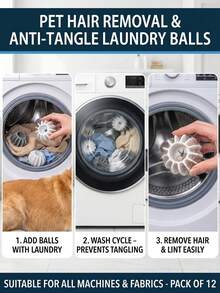 PETSIN Random Pet Hair Remover, Reusable, Suitable For Removing Dog And Cat Hair From Clothing, Compatible With Washing Machines, Reusable Drying Ball To Reduce Wrinkles And Save Drying Time - Multicolor - View 4