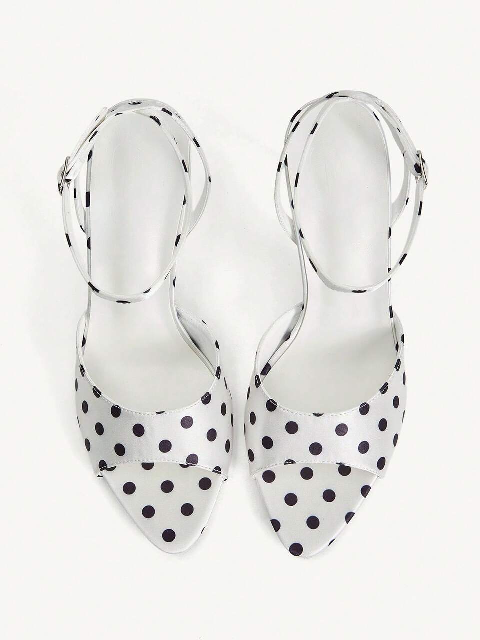 CUCCOO CHICEST Women Shoes Spring And Summer New White Polka Dot Piece Open Toe Women's High Heel Sandals Fashion Comfortable Versatile Elegant Sexy Party Banquet