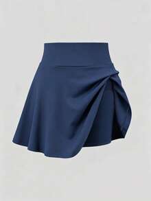 Teen Girl Fall Solid Color Versatile Fashion Skort , Tennis Running Preppy Style Autumn , Holiday - Blue - View 8