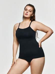 SHAPORA Top Moldeador De Cuerpo De Talla Grande Sin Costuras - Negro - Ver 2