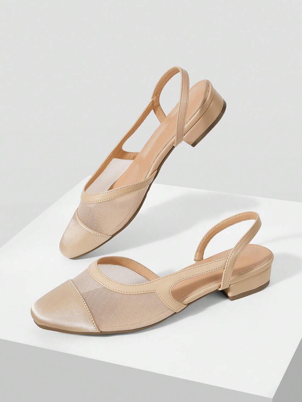 LADIES' NEW FASHION APRICOT ELEGANT, LIGHT AND COMFORTABLE REAR EMPTY FLAT SHOES SUMMER