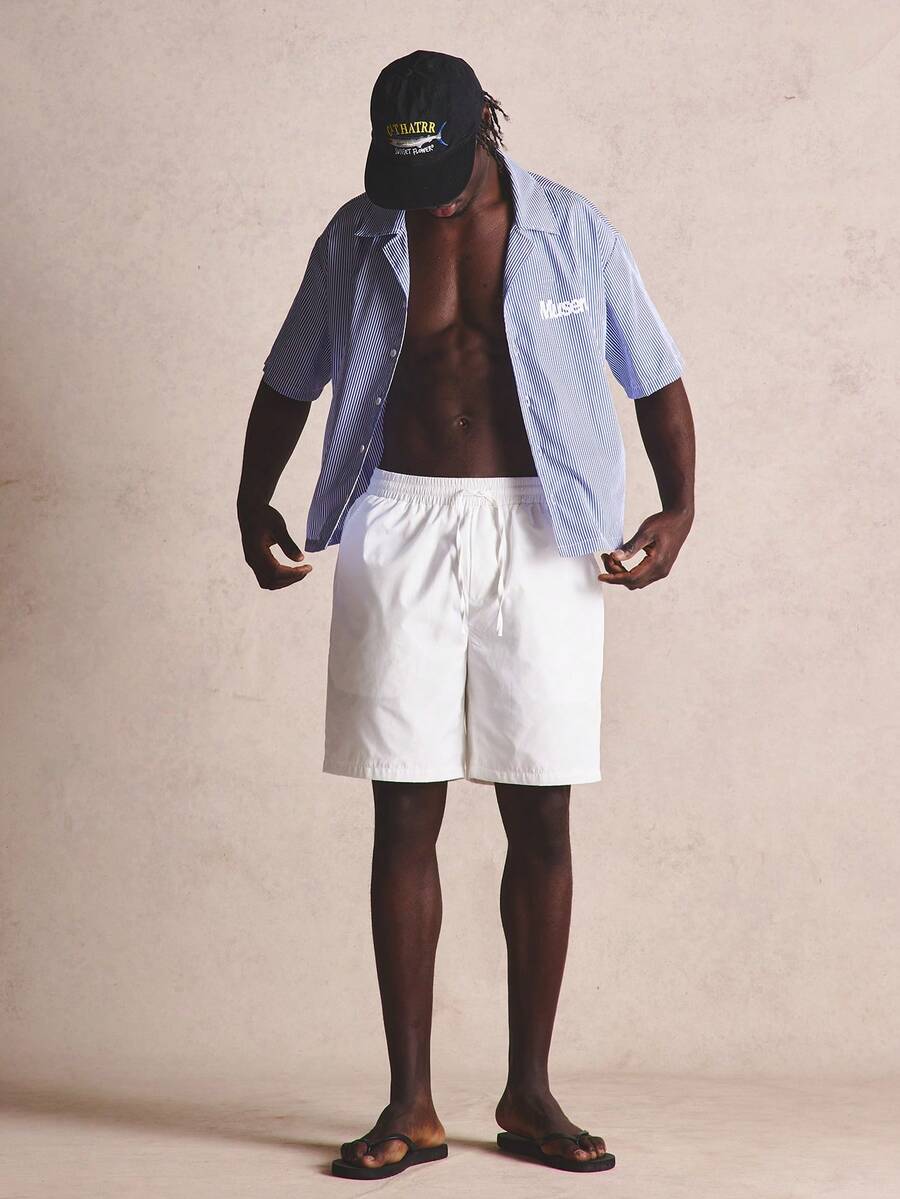 Musero White Elasticated Waist Extrernal Drawstring Shorts Spring Summer Esentials Co-Ord Shorts Only - White - View 1