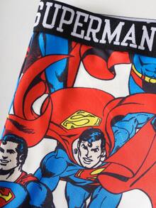 SUPERMAN X SHEIN Men's Letter Print Casual Daily Boxer Briefs - Blue - View 4