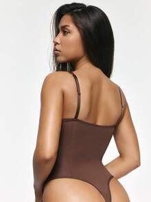 SHAPORA Body de unicolor con escote en V profundo y sexy para mujer - Multicolor - Ver 10