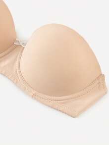 Bralution Women Solid Color Simple Daily Strapless Bra With Underwire - Apricot - View 10
