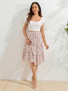 SHEIN 孕婦度假休閒碎花裙 - 彩色 - 查看 5