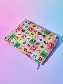 FanGlow THE POWERPUFF GIRLS X SHEIN 甜美可愛卡通圖案便攜式化妝包、零錢包、旅行包 - 彩色 - 查看 5