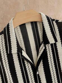 EASEVO Men's Plus Size Summer Casual Striped Shirt - Multicolor - View 6
