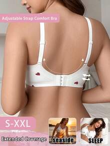 PetitDoll 1 chiếc nội y không đường may phong cách gợi cảm in hình trái tim đỏ - trắng - Xem 2