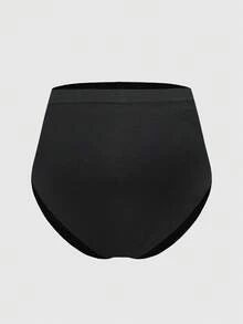 SHAPORA Pregnant Women Plain High Waist Seamless Shaping Briefs - Black - View 2