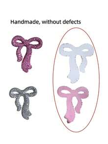 2PCS Ceramic Rhinestone Bow Car Interior Decor Sticker DIY Crystal Bowknot Dashboard Decal For Women Girl Goddess Style Ins Perfect Gift For Birthday Wedding Party - multicolor - View 7