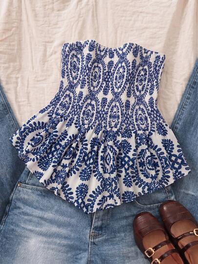 Elaquor Plus Size Women's Floral Print Casual Versatile Daily Outing Top