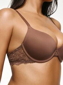 SHAPORA 5pcs/Set Women's Solid Color Contrast Lace Bras - Multicolor - View 7