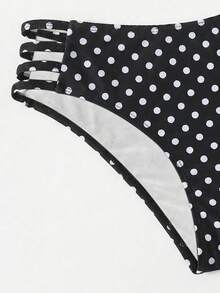 SHEIN Swim 1件波點印花性感比基尼泳褲 女款，海灘度假 - 彩色 - 查看 5