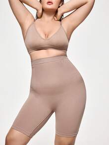 SHAPORA Plus Size Seamless Solid Color Women Shapewear Shorts, 1pc - Mauve Purple - View 2